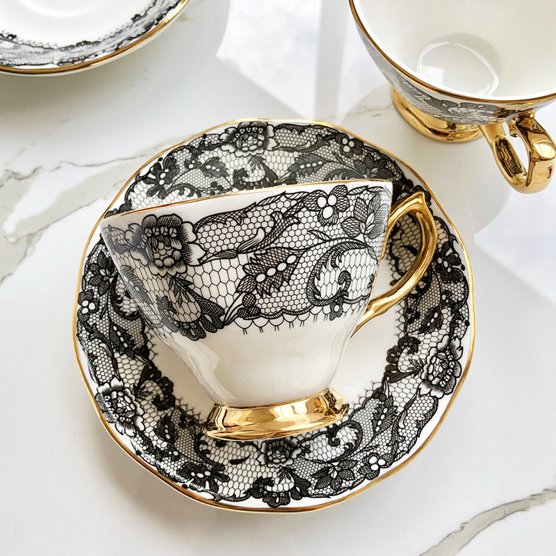 England Luxury Lace Tea Cups and Plates