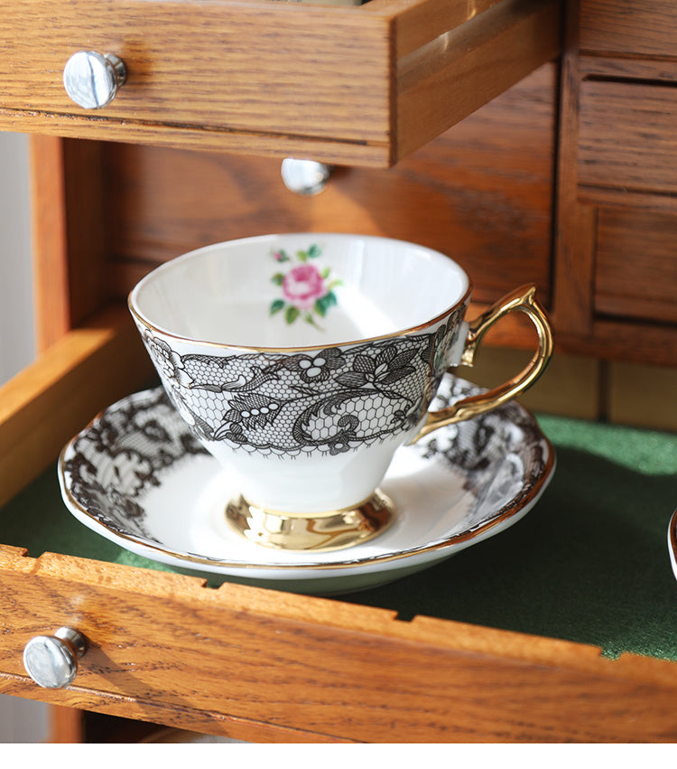 England Luxury Lace Tea Cups and Plates