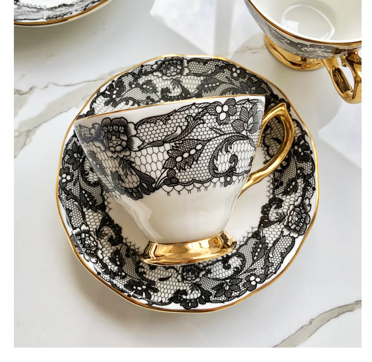 England Luxury Lace Tea Cups and Plates