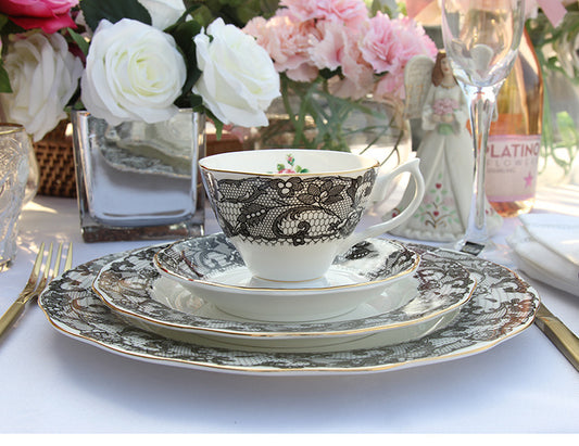 England Luxury Lace Tea Cups and Plates