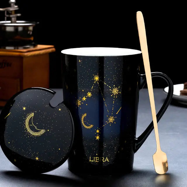 12 Constellations Collection Creative Mugs With Spoon