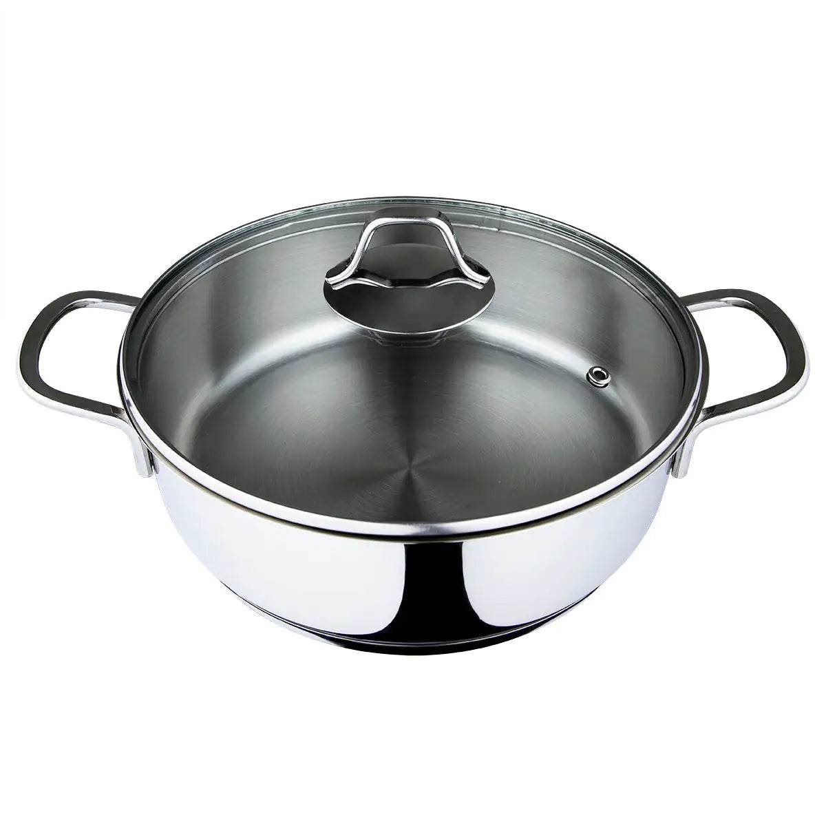 Serenk Modernist Stainless Steel Saute Pan, 24 cm - Trendz Alley