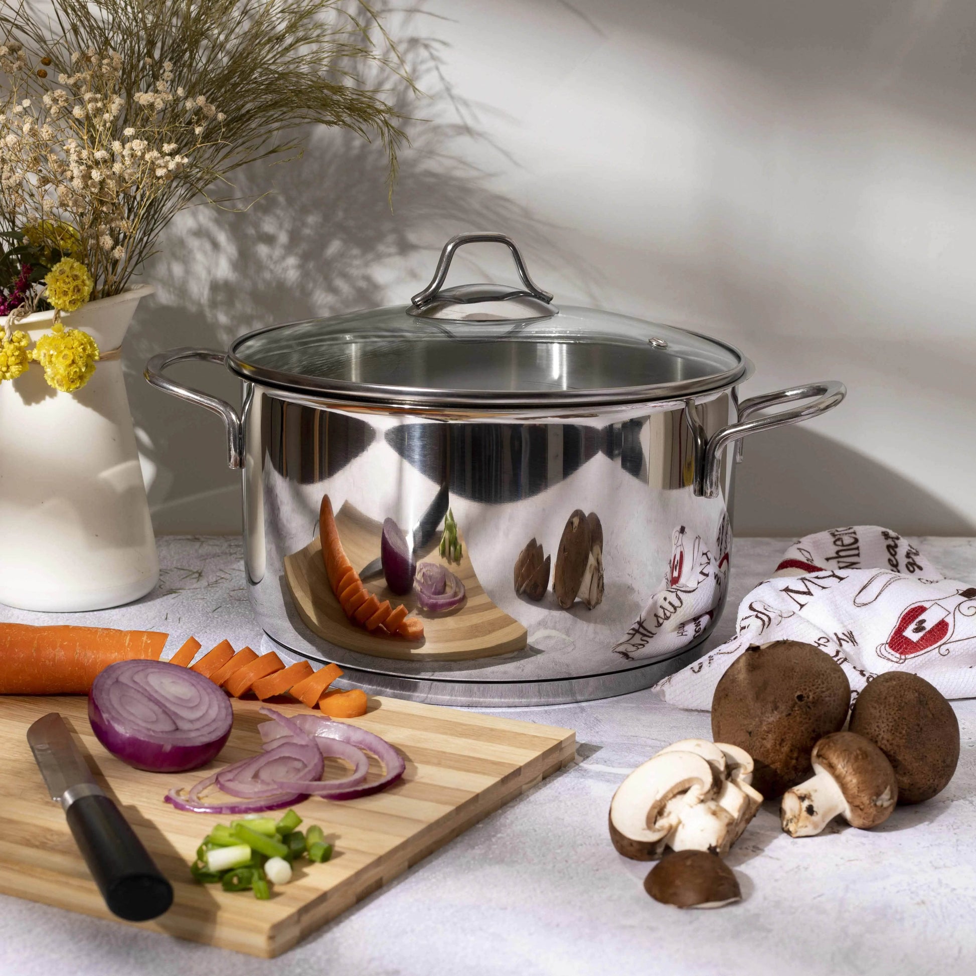 Serenk Modernist Stainless Steel Stock Pot, 24 cm - Trendz Alley