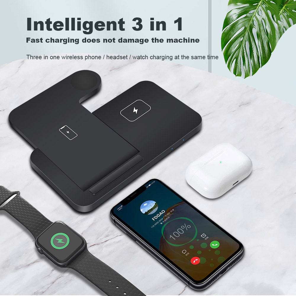 3in1 Wireless Fast Charger Dock Station - Trendz Alley