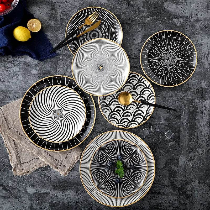 Geometric Pattern Ceramic Plate - Trendz Alley