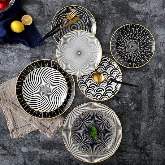 Geometric Pattern Ceramic Plate - Trendz Alley