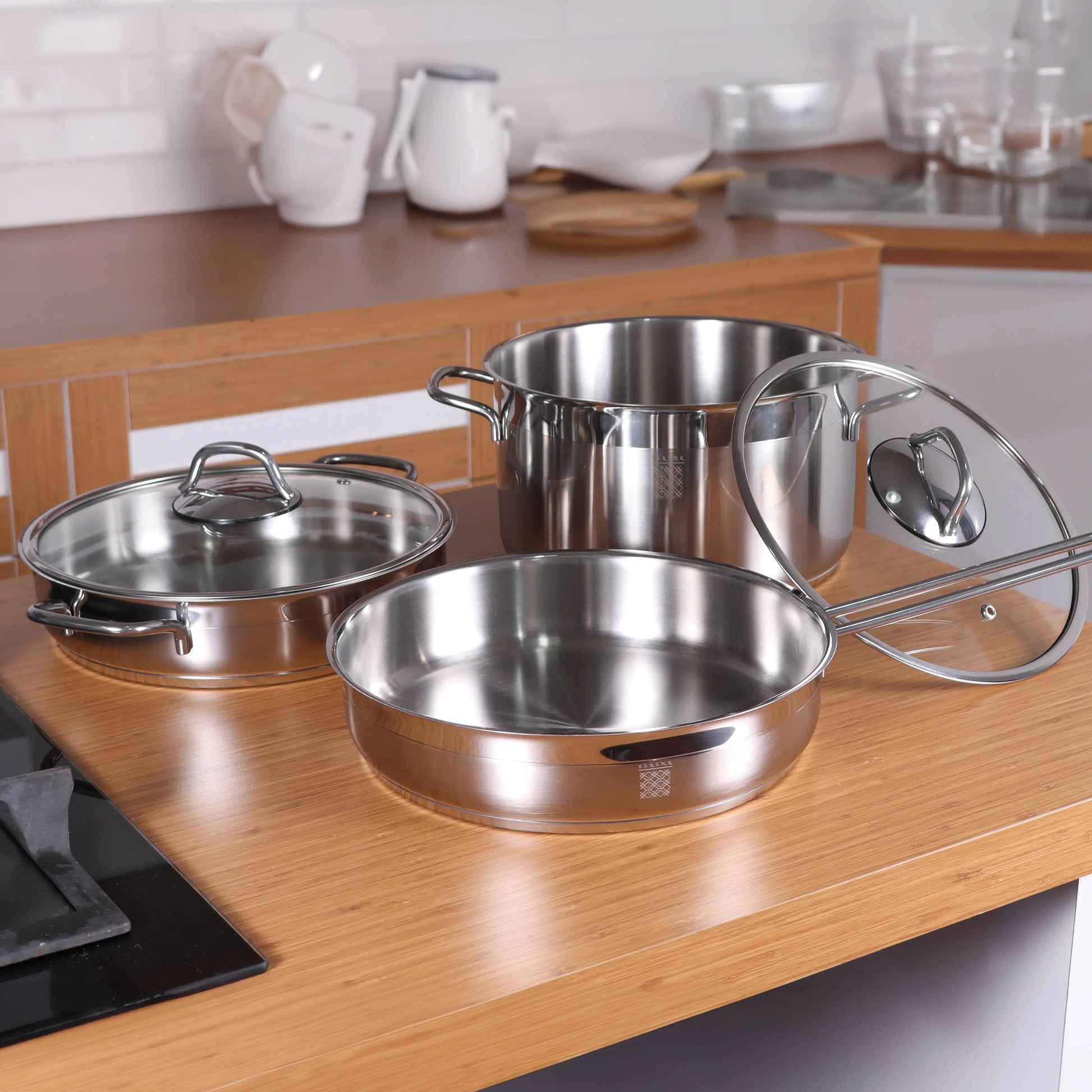 Serenk Modernist 5 Piece Stainless Steel Pots and Pan Set - Trendz Alley