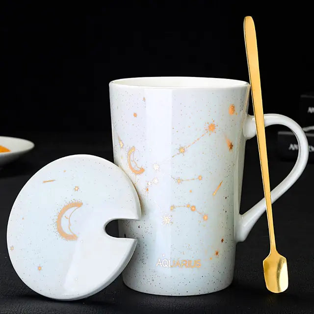 12 Constellations Collection Creative Mugs With Spoon