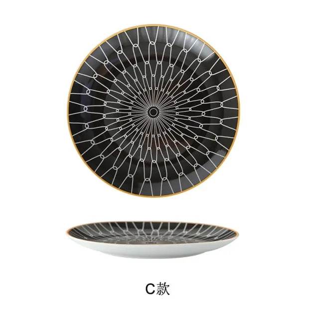 Geometric Pattern Ceramic Plate - Trendz Alley