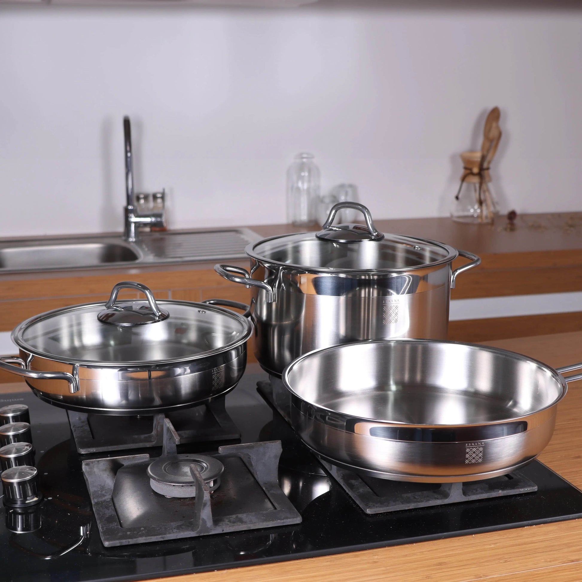 Serenk Modernist 5 Piece Stainless Steel Pots and Pan Set - Trendz Alley