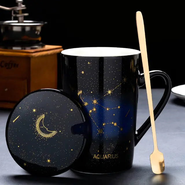 12 Constellations Collection Creative Mugs With Spoon