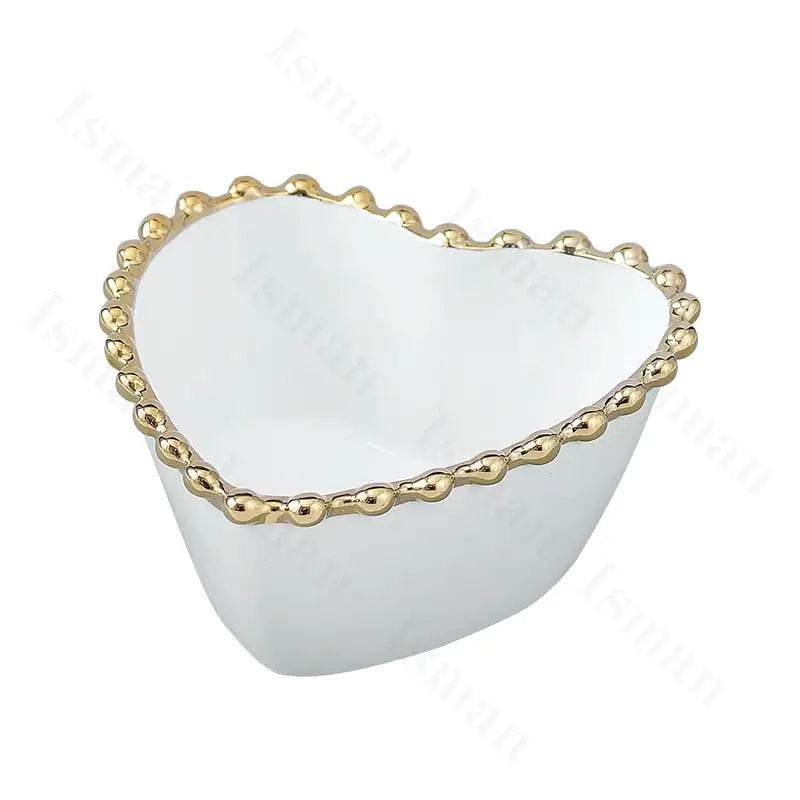 Nordic Gold Bead Ceramic Dinner Plates - Trendz Alley