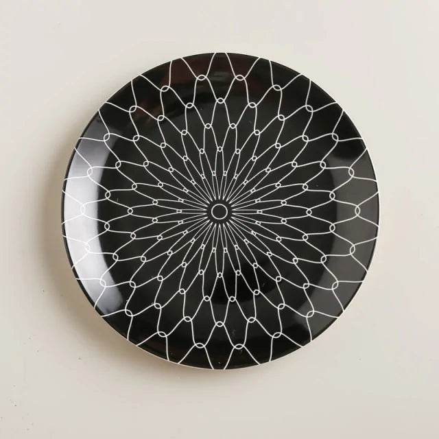 Geometric Pattern Ceramic Plate - Trendz Alley