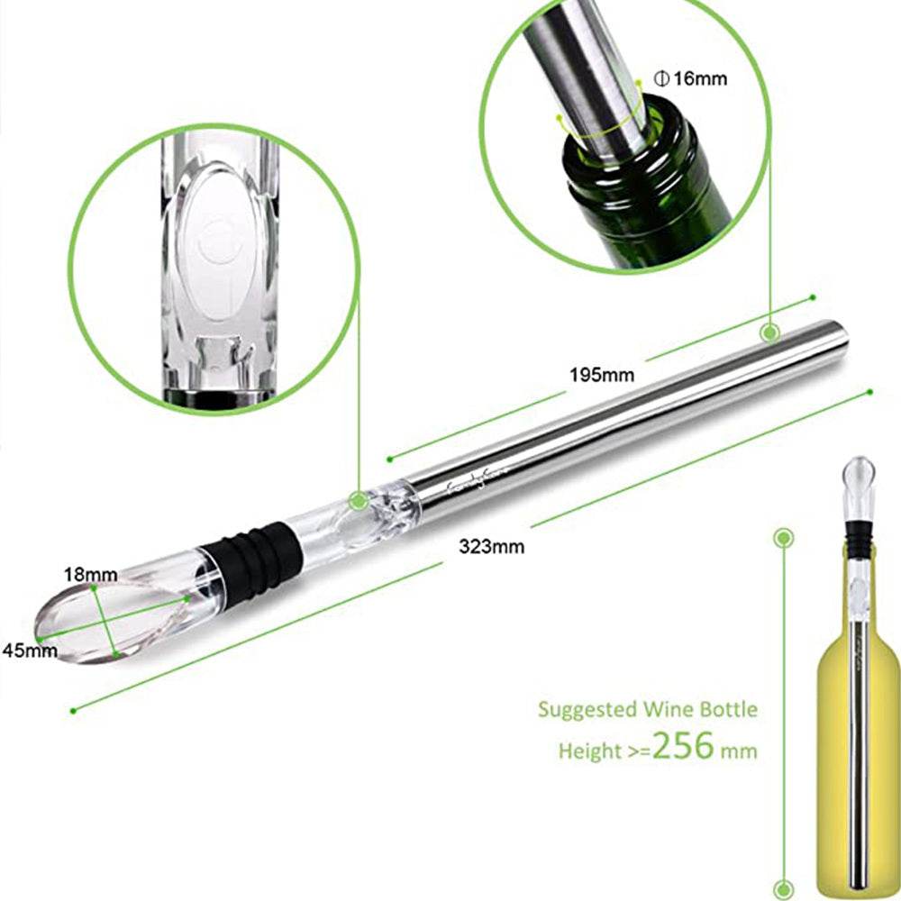 Wine Bottle Cooler Stick Wine Chilling Rod Leakproof Wine Chiller Beer Beverage Freezing Stick Bar Tools - Trendz Alley