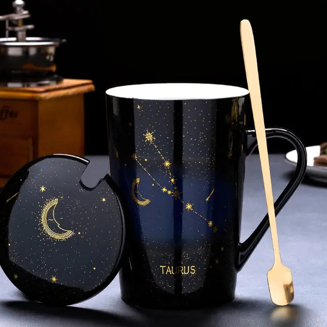 12 Constellations Collection Creative Mugs With Spoon