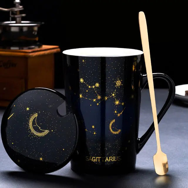 12 Constellations Collection Creative Mugs With Spoon