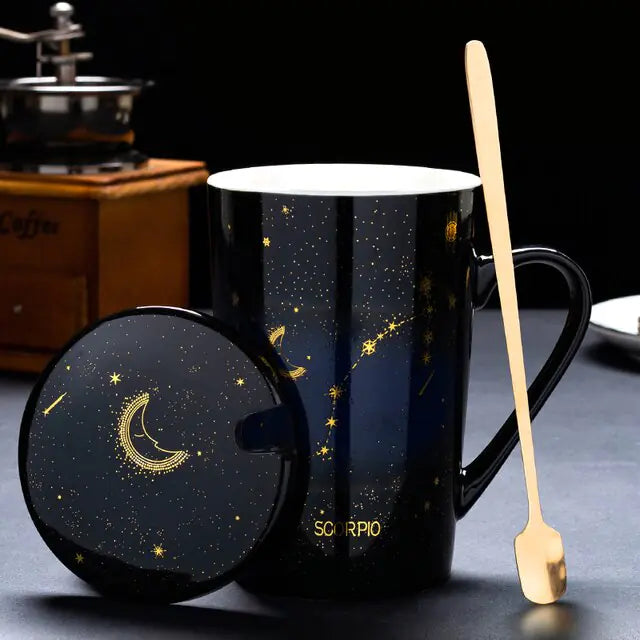 12 Constellations Collection Creative Mugs With Spoon