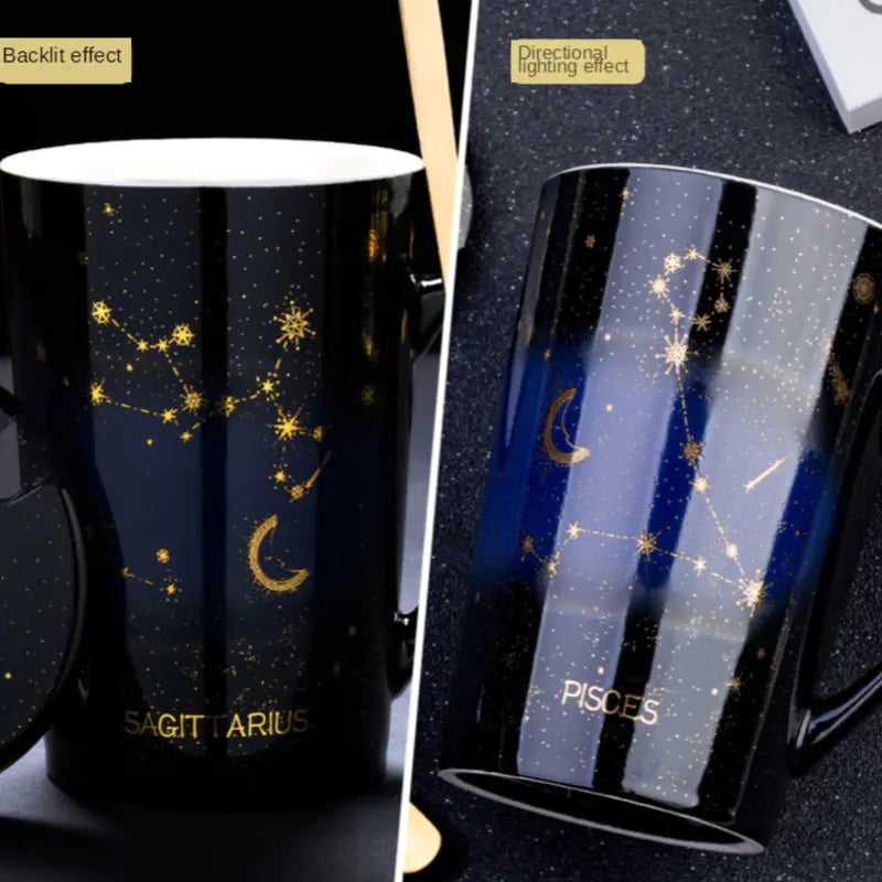 12 Constellations Collection Creative Mugs With Spoon