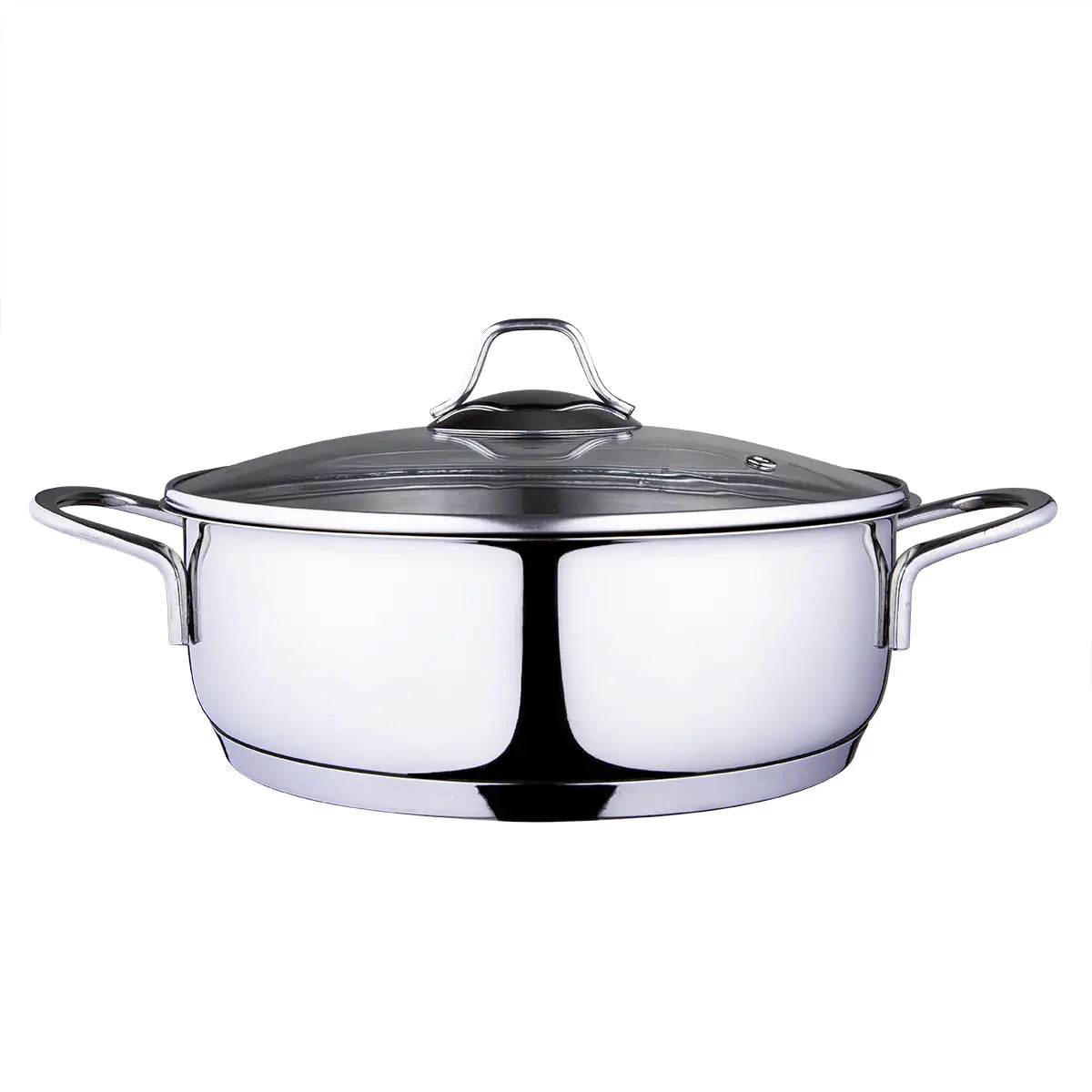 Serenk Modernist Stainless Steel Saute Pan, 24 cm - Trendz Alley