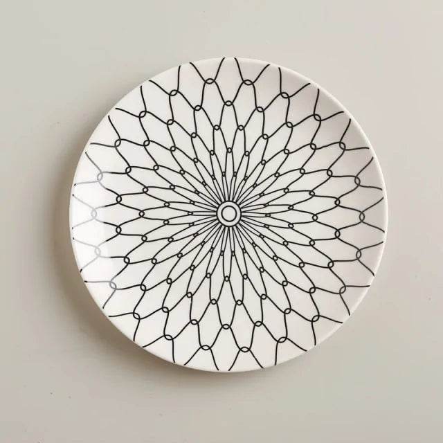 Geometric Pattern Ceramic Plate - Trendz Alley