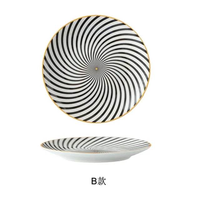 Geometric Pattern Ceramic Plate - Trendz Alley