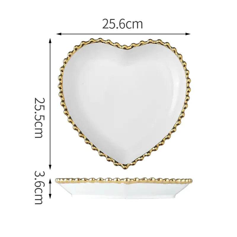 Nordic Gold Bead Ceramic Dinner Plates - Trendz Alley