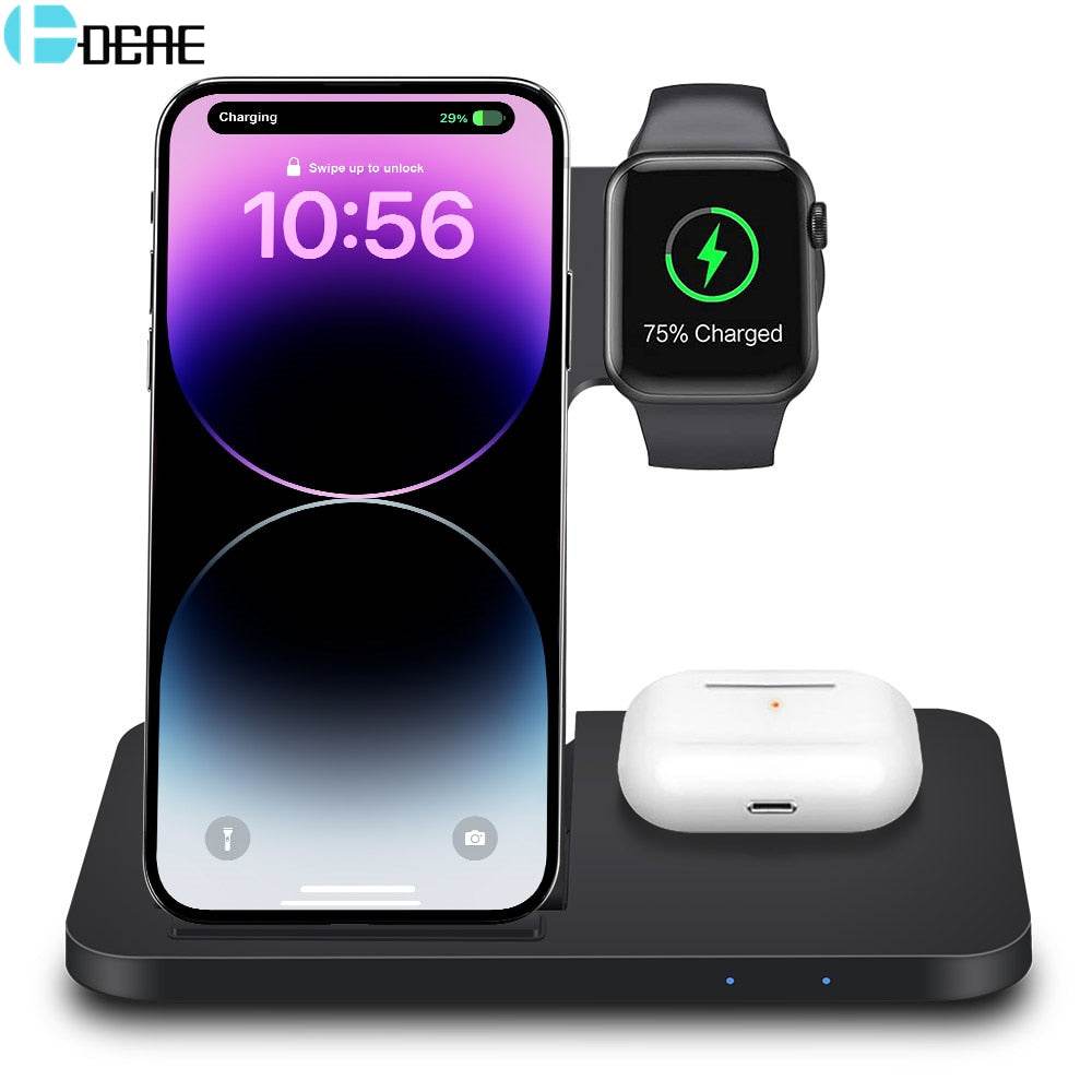 3in1 Wireless Fast Charger Dock Station - Trendz Alley