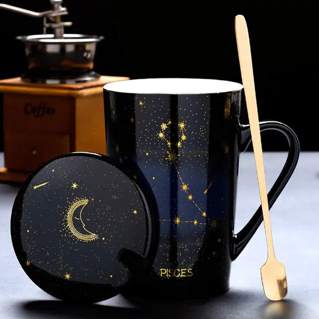 12 Constellations Collection Creative Mugs With Spoon